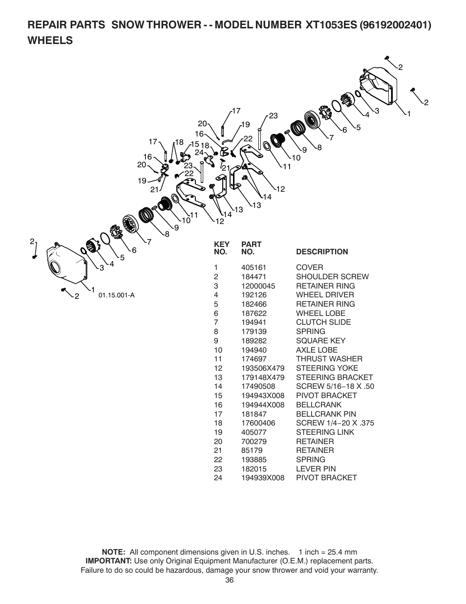 Poulan 96192002401 User Manual | Page 36 / 40