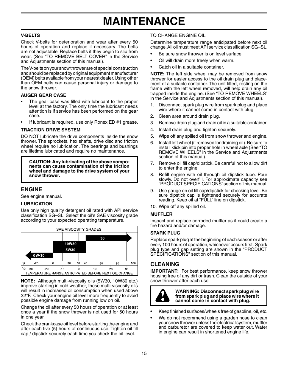 Maintenance | Poulan 192046 User Manual | Page 15 / 20