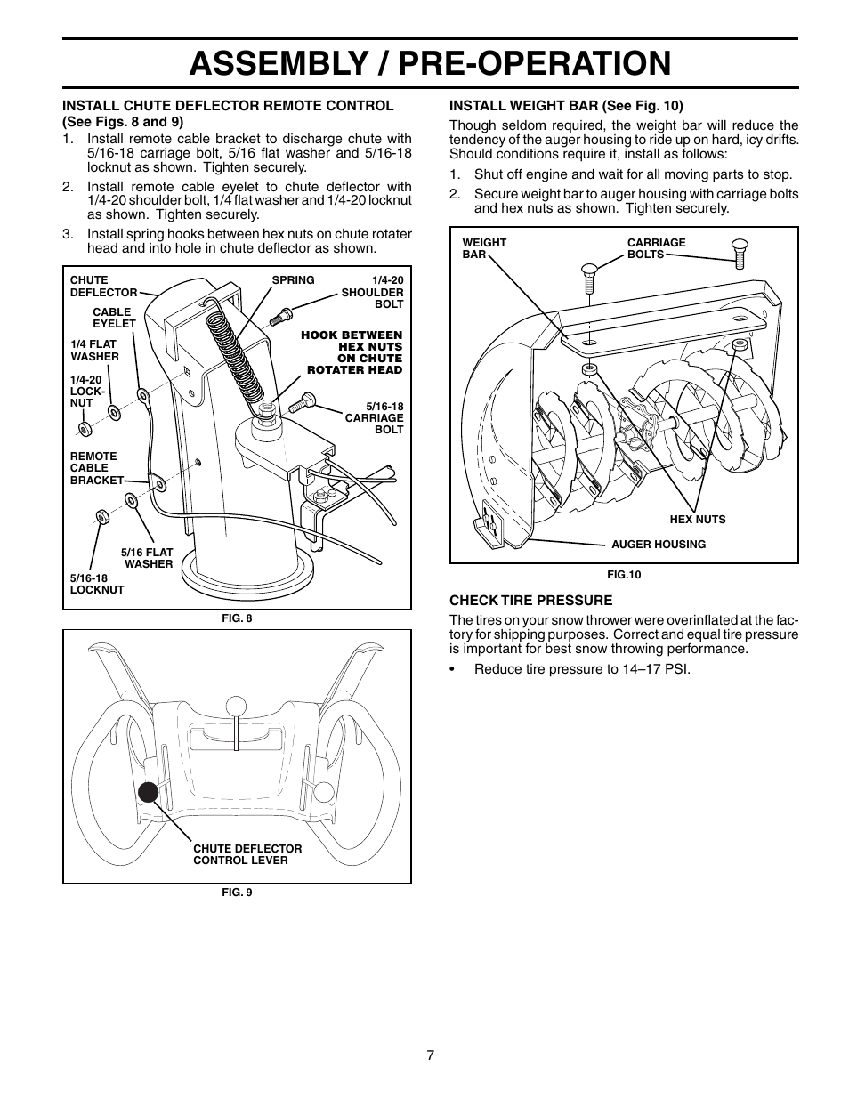 Assembly / pre-operation | Poulan 192046 User Manual | Page 7 / 20