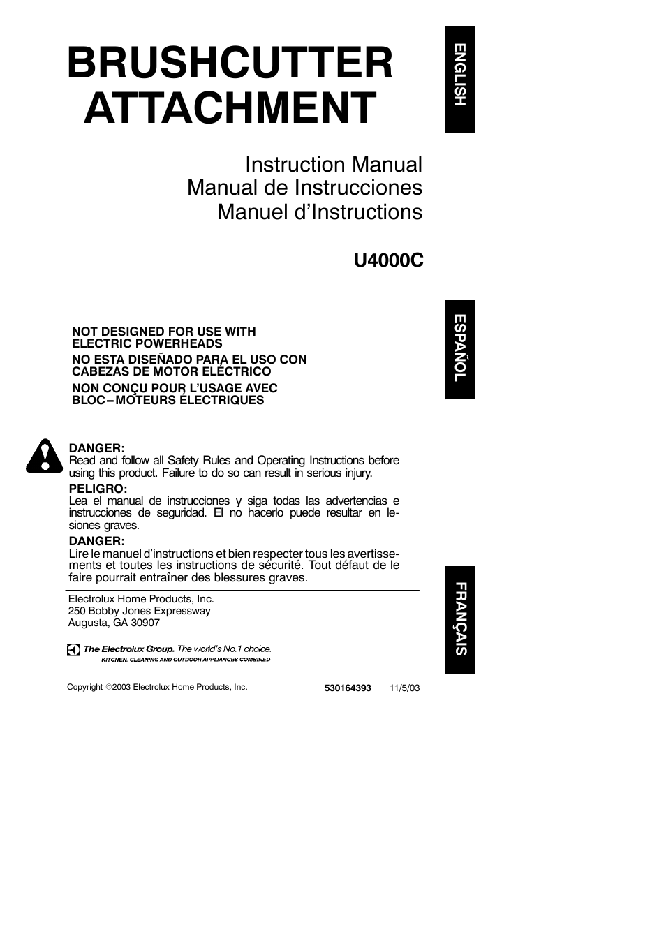 Poulan U4000C User Manual | 9 pages