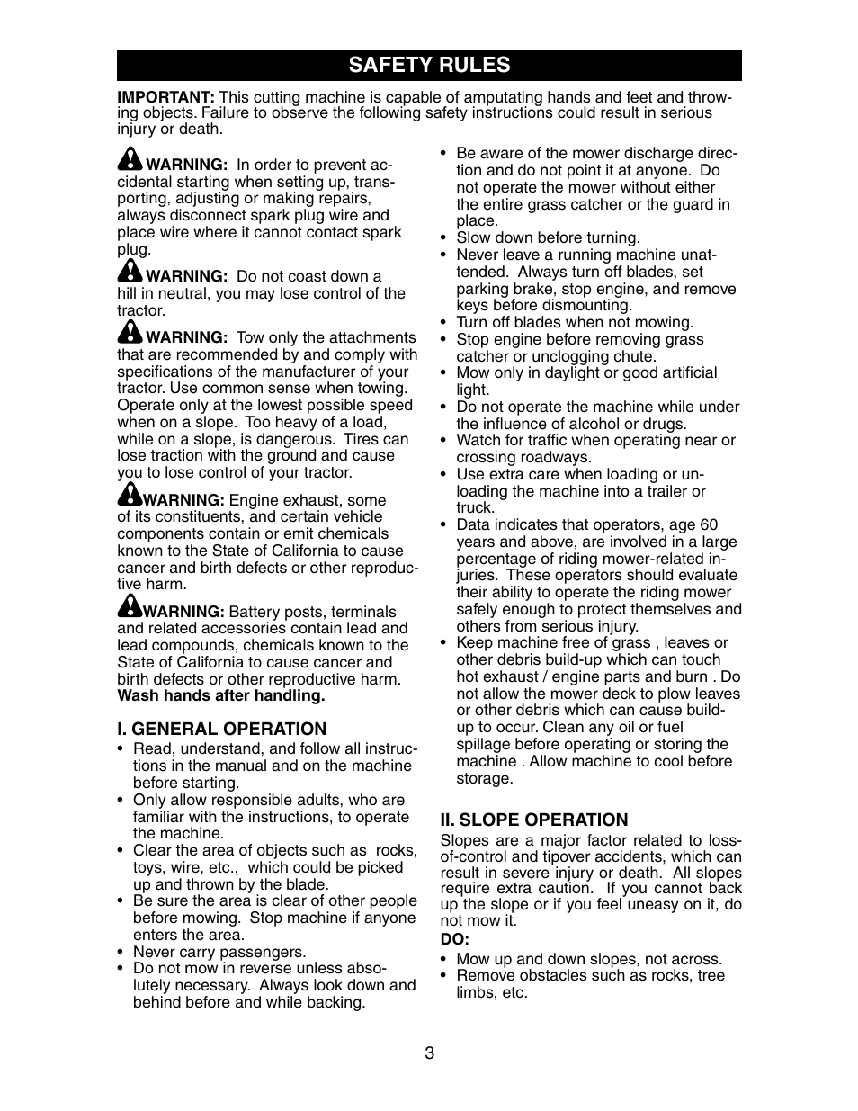 Safety rules | Poulan 191606 User Manual | Page 3 / 29