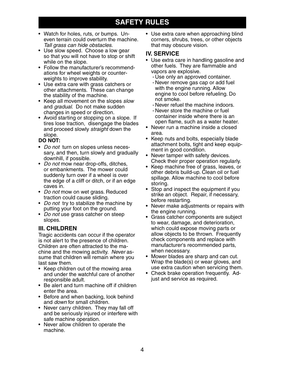 Safety rules | Poulan 191606 User Manual | Page 4 / 29