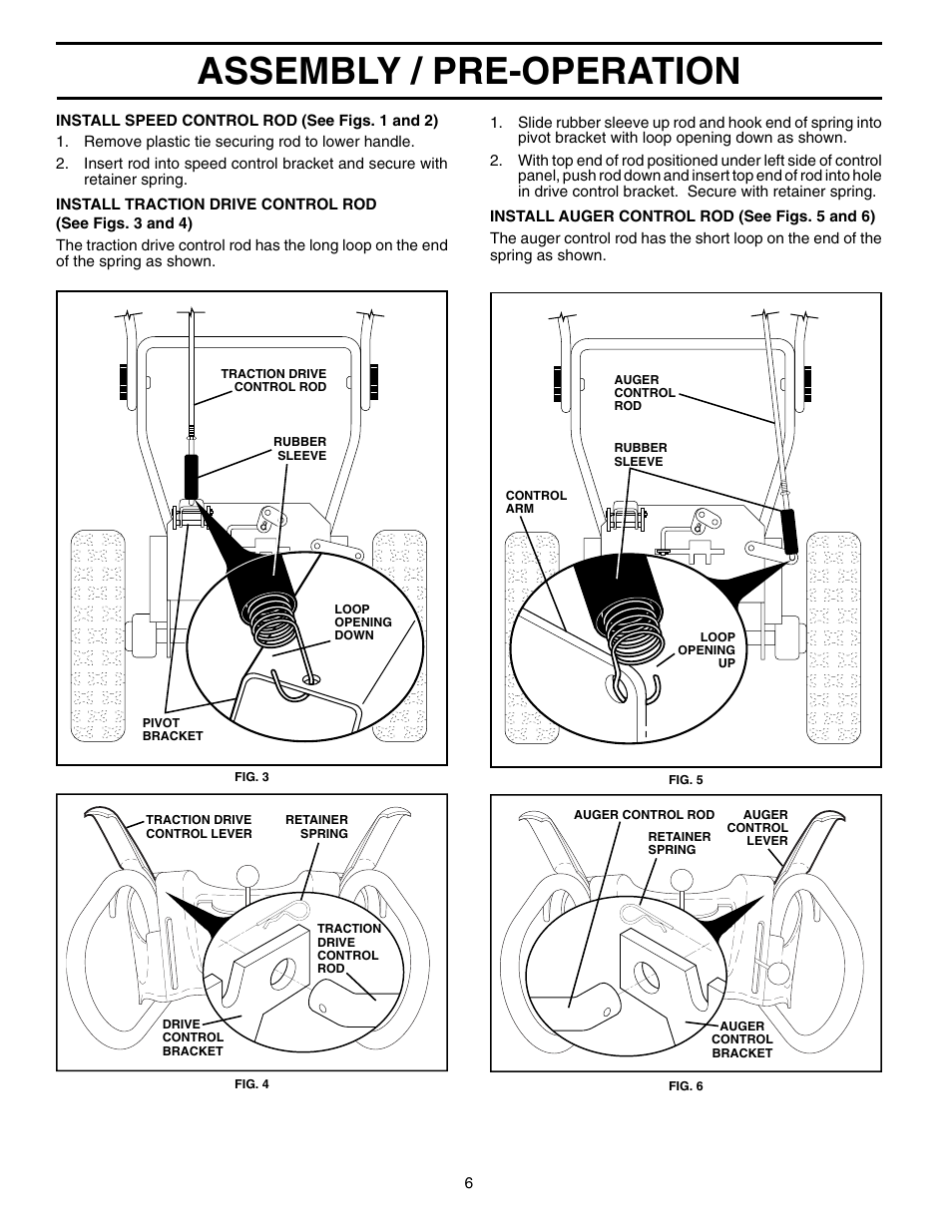 Assembly / pre-operation | Poulan 96192000600 User Manual | Page 6 / 20