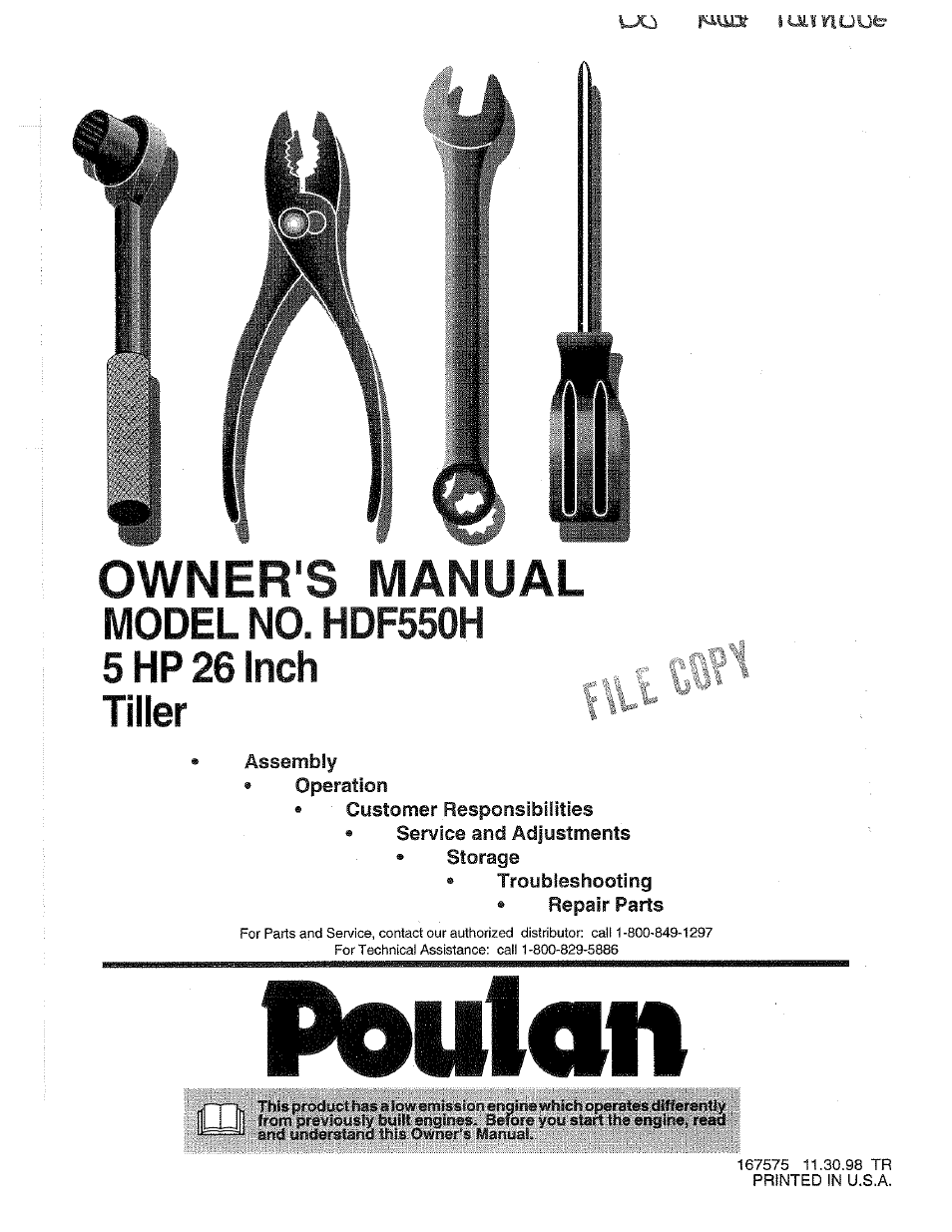 Poulan HDF550H User Manual | 24 pages