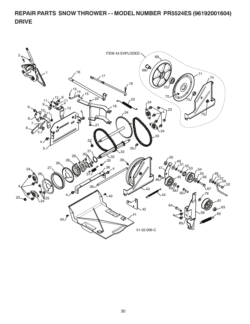 Poulan Pro PR5524ES SNOW THROWER User Manual | Page 30 / 40