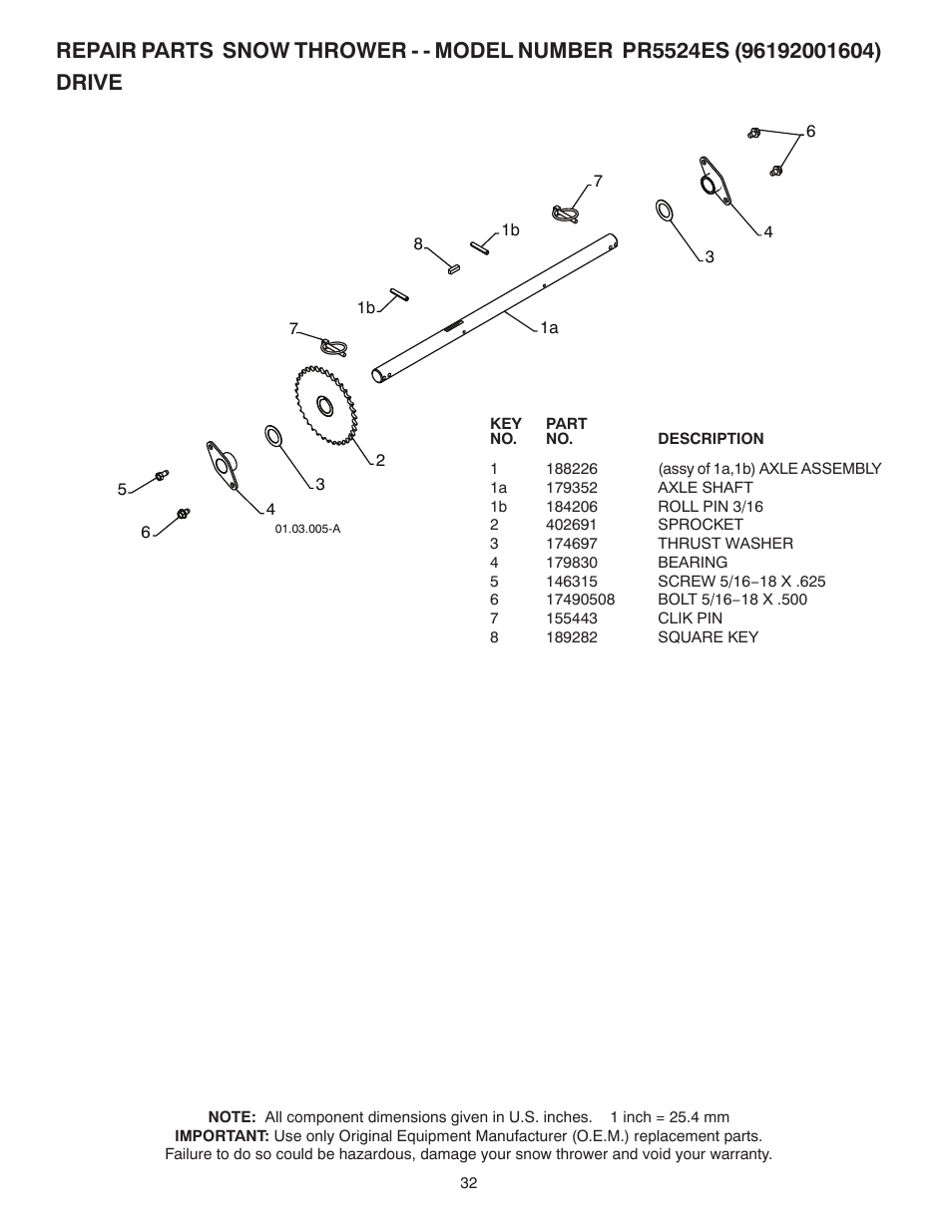 Poulan Pro PR5524ES SNOW THROWER User Manual | Page 32 / 40