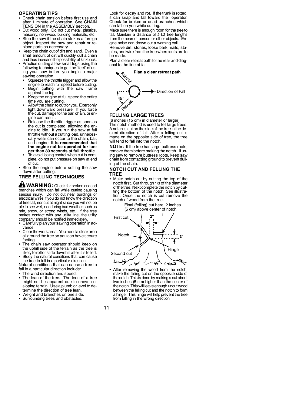 Warning | Poulan Pro PP3516 User Manual | Page 11 / 19