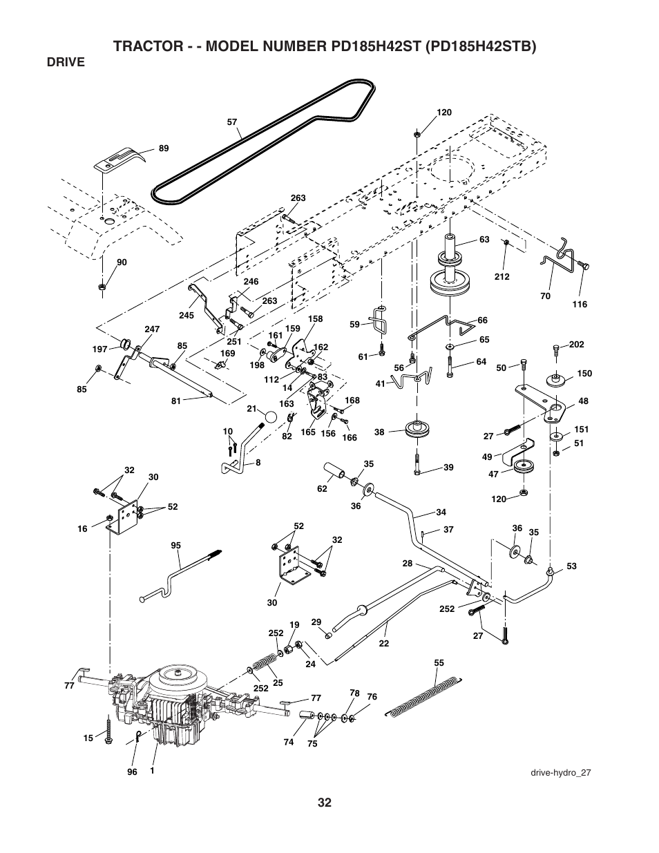Drive | Poulan 190944 User Manual | Page 32 / 48