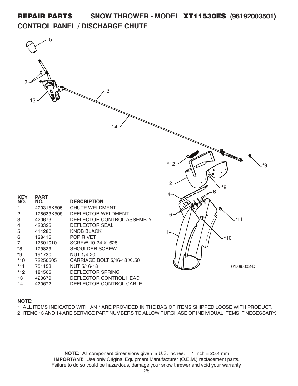 Poulan Pro XT11530ES SNOW THROWER User Manual | Page 26 / 44
