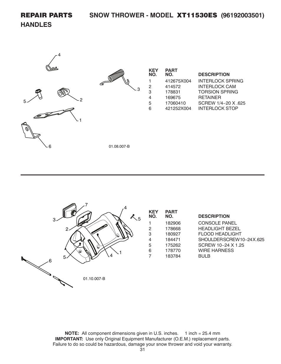 Poulan Pro XT11530ES SNOW THROWER User Manual | Page 31 / 44