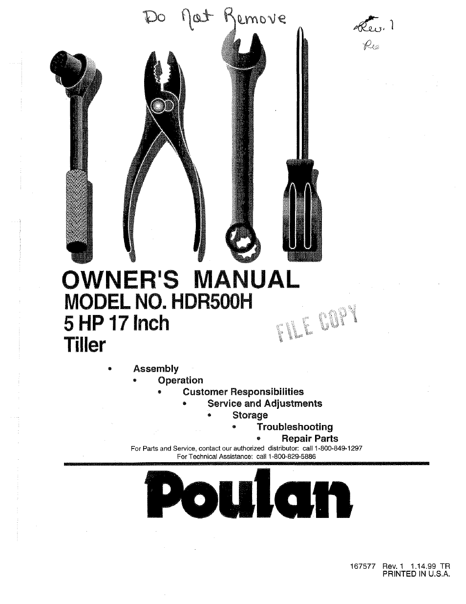 Poulan HDR500H User Manual | 28 pages