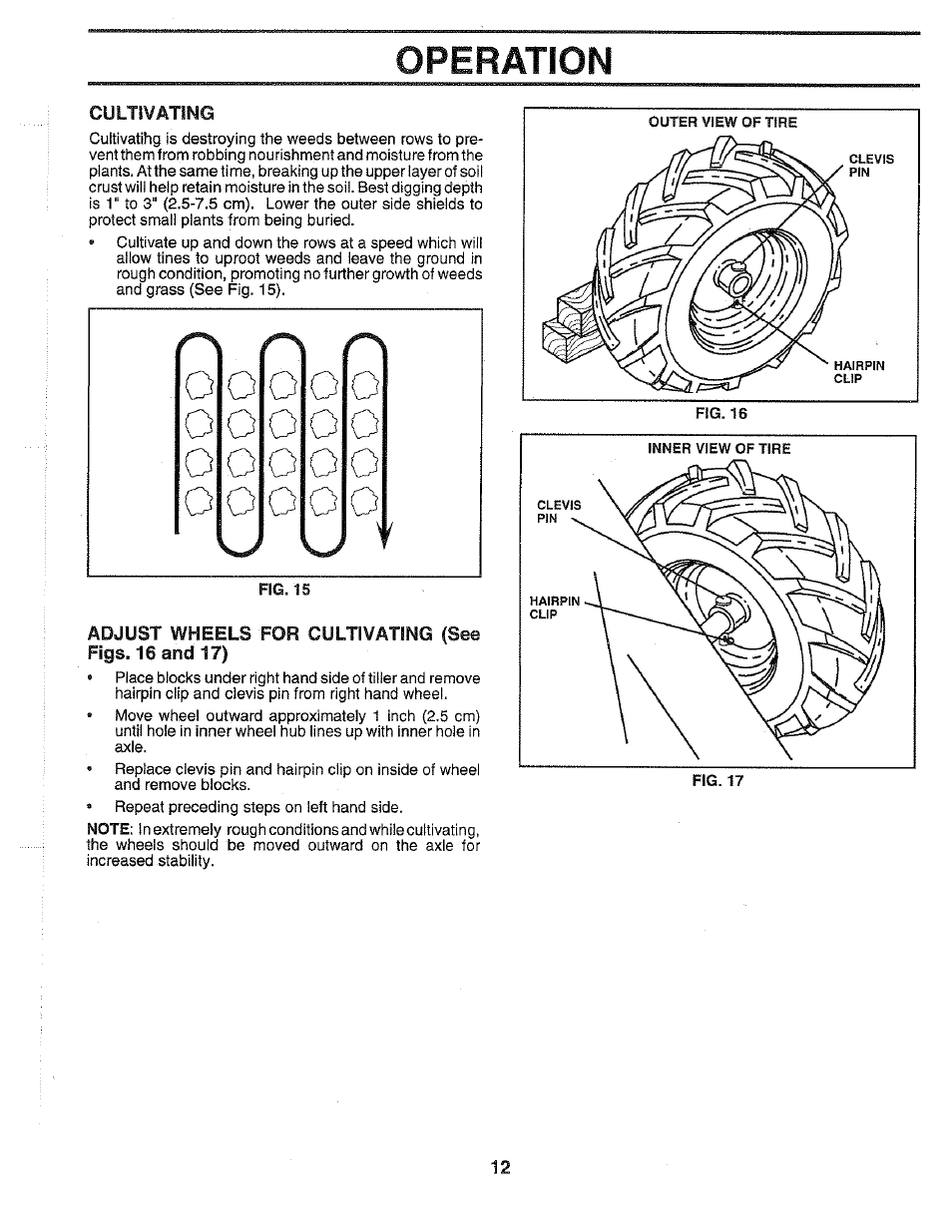 Cultivating, Operation | Poulan HDR500H User Manual | Page 12 / 28