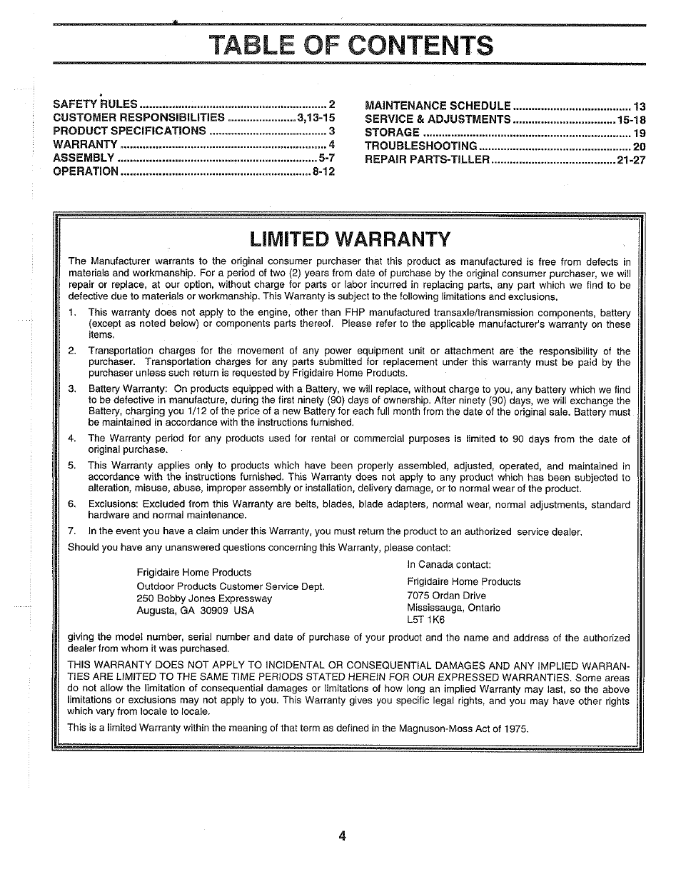 Poulan HDR500H User Manual | Page 4 / 28