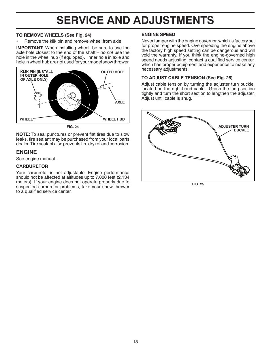 Service and adjustments | Poulan Pro PP1330ES SNOW THROWER User Manual | Page 18 / 40