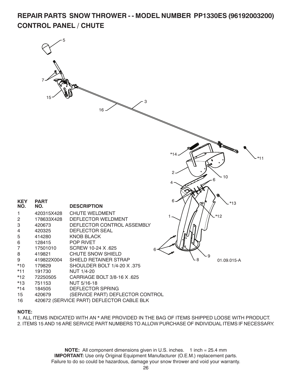 Poulan Pro PP1330ES SNOW THROWER User Manual | Page 26 / 40