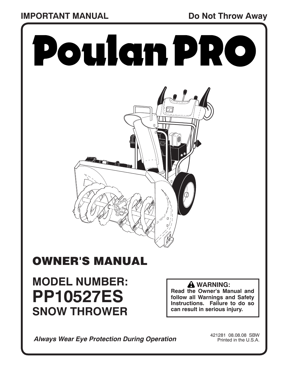 Poulan 421281 User Manual | 40 pages