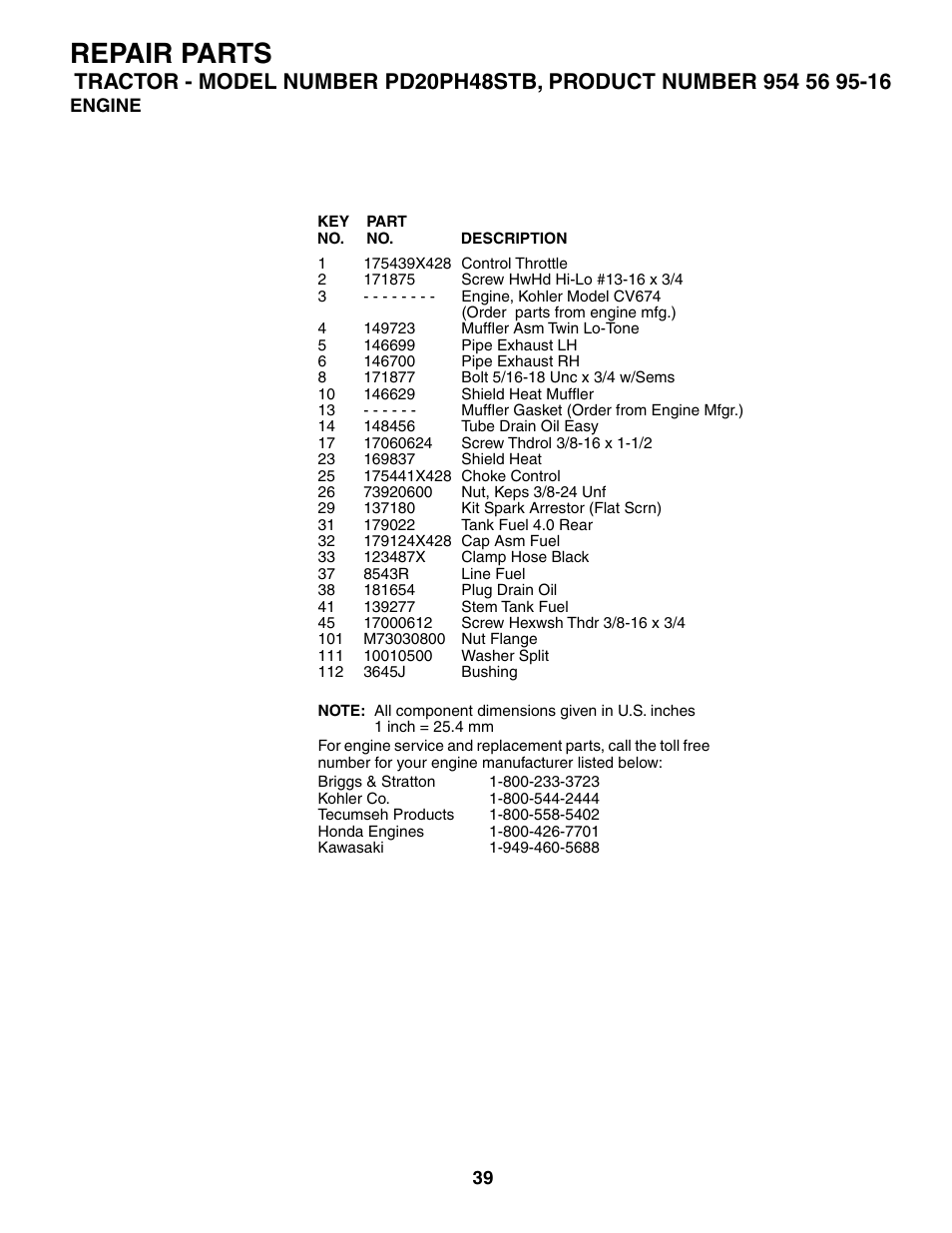 Repair parts | Poulan 186666 User Manual | Page 39 / 48