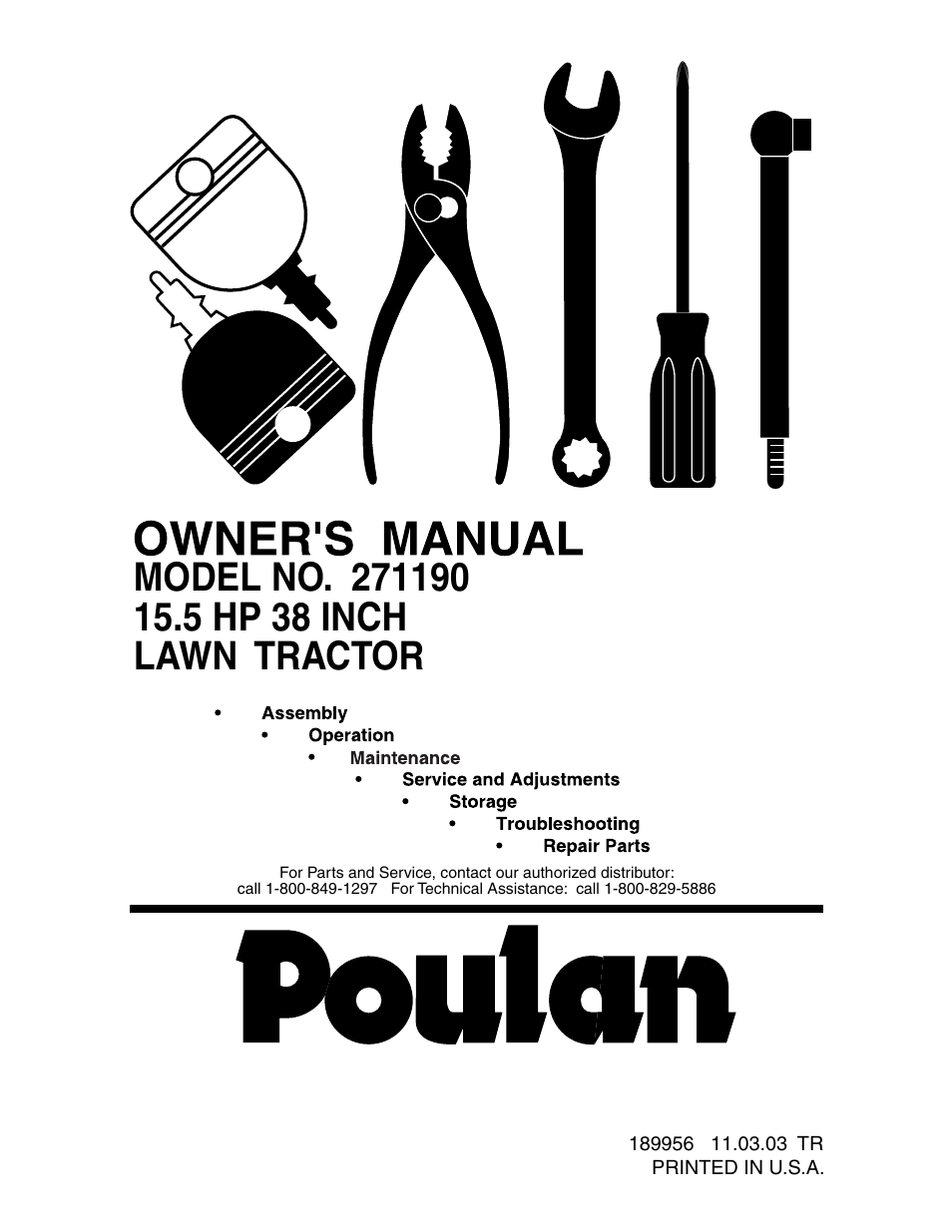 Poulan 271190 User Manual | 48 pages