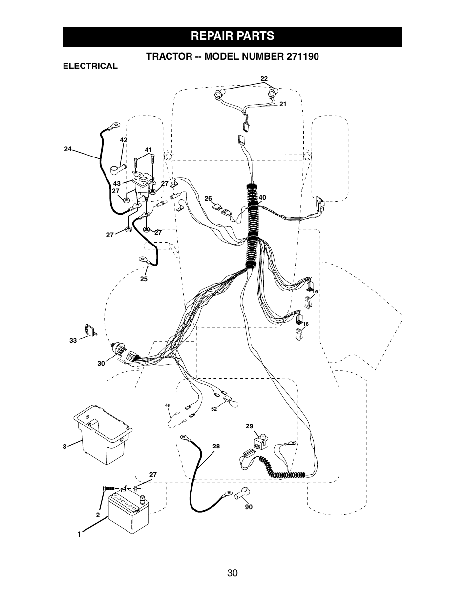 Repair parts | Poulan 271190 User Manual | Page 30 / 48