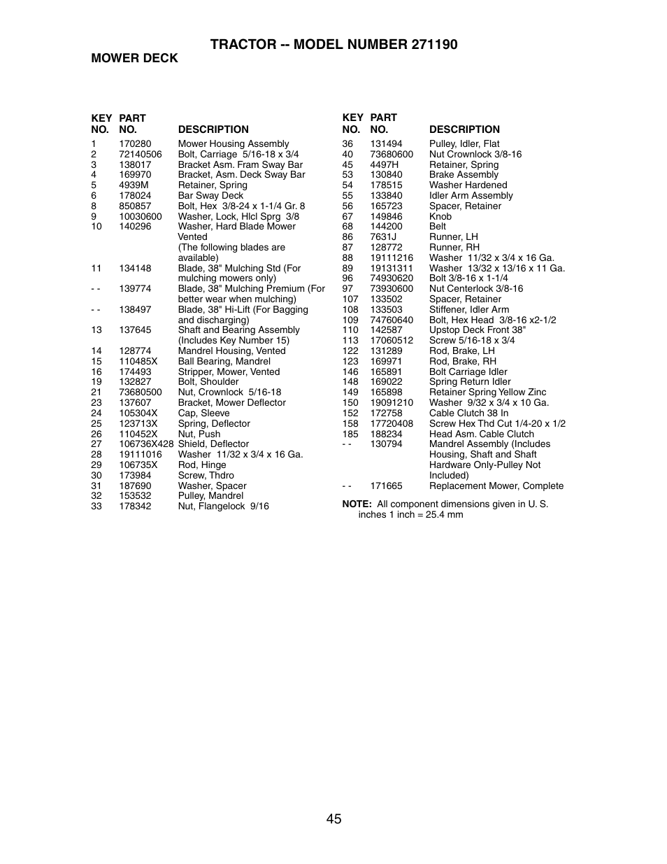 Poulan 271190 User Manual | Page 45 / 48