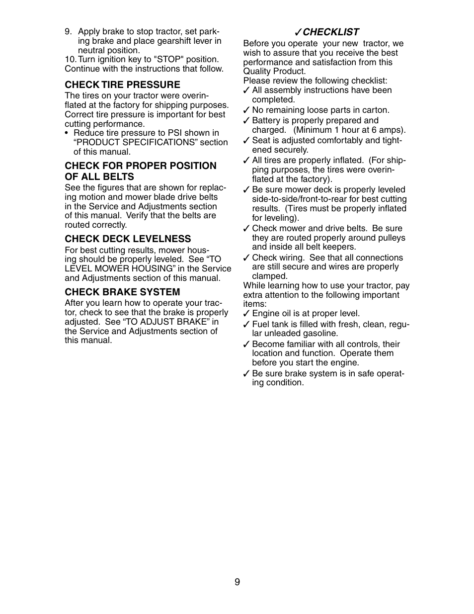 Poulan 271190 User Manual | Page 9 / 48