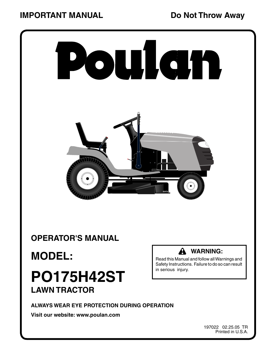 Poulan 197022 User Manual | 30 pages