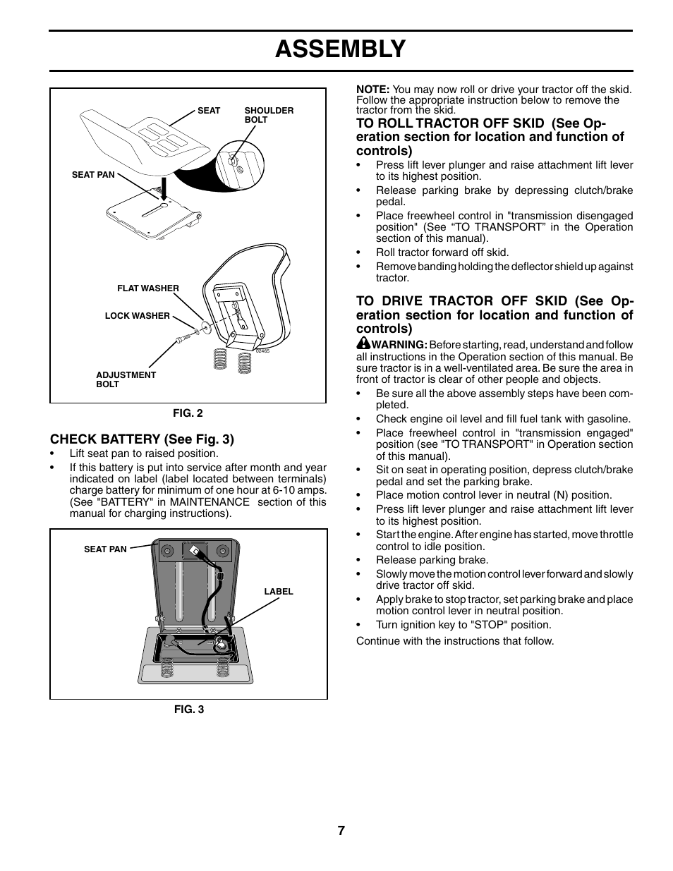 Assembly | Poulan 197022 User Manual | Page 7 / 30