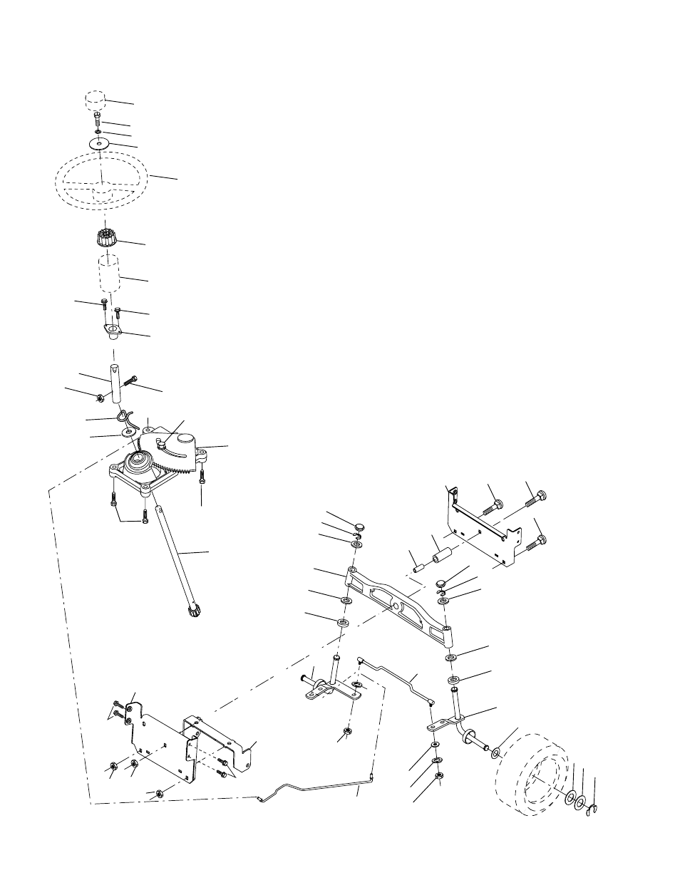 Tractor - - model number pr17h42stc, Steering assembly | Poulan 178219 User Manual | Page 34 / 48