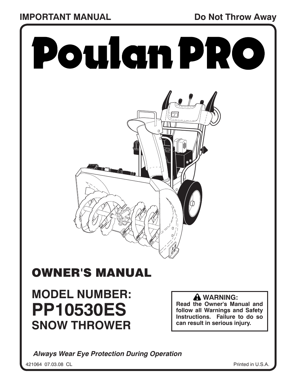 Poulan 421064 User Manual | 40 pages