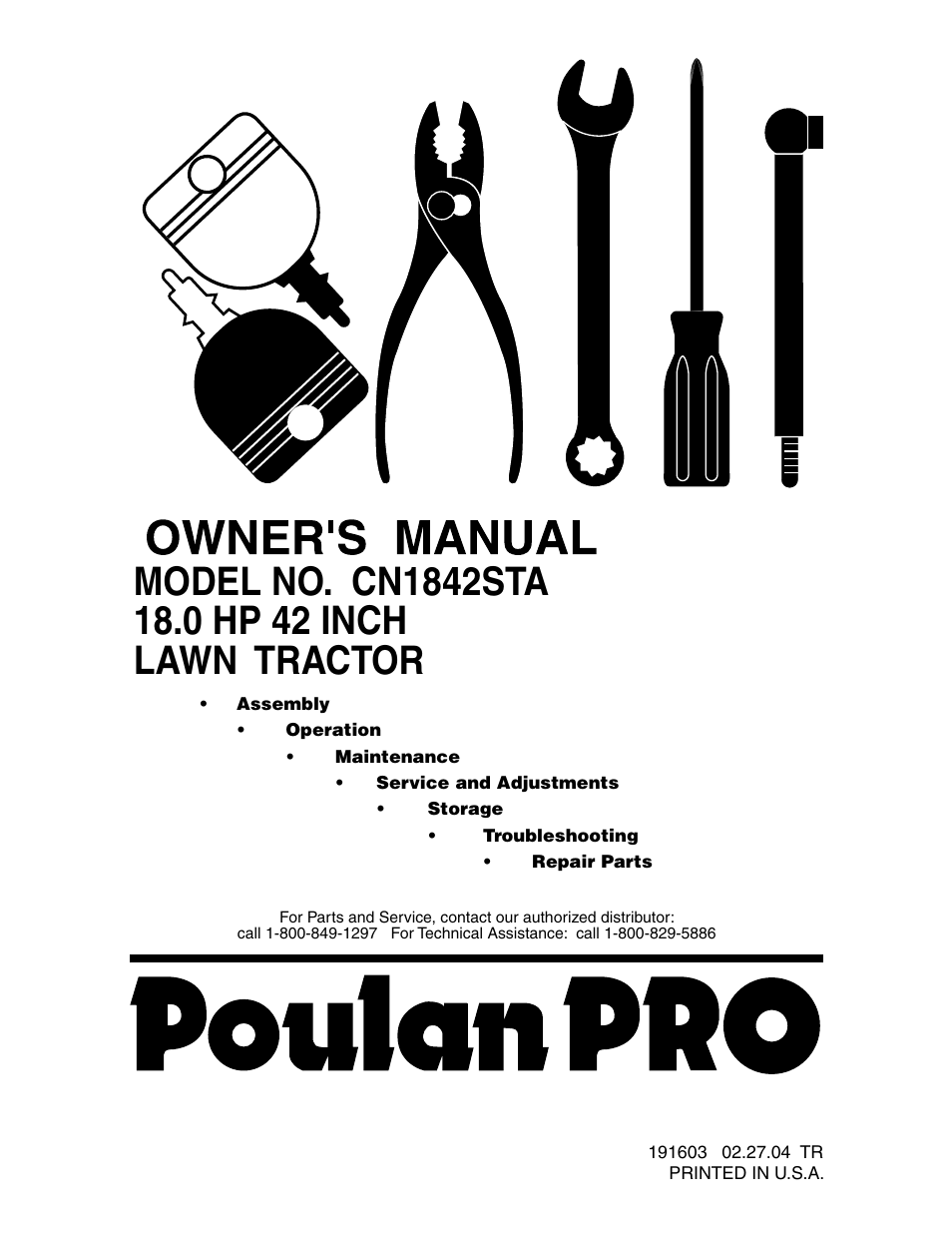 Poulan 191603 User Manual | 29 pages