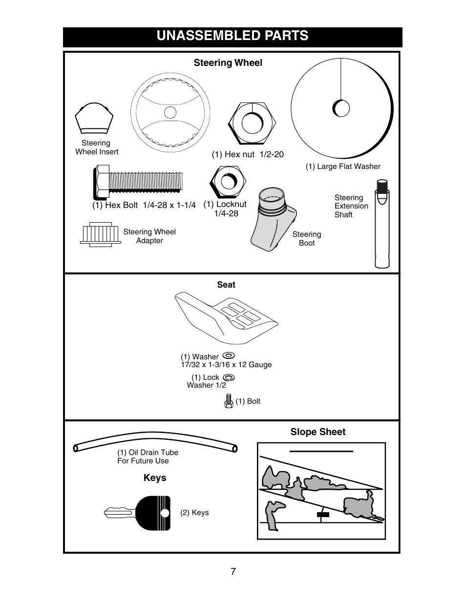 Unassembled parts | Poulan 191603 User Manual | Page 7 / 29