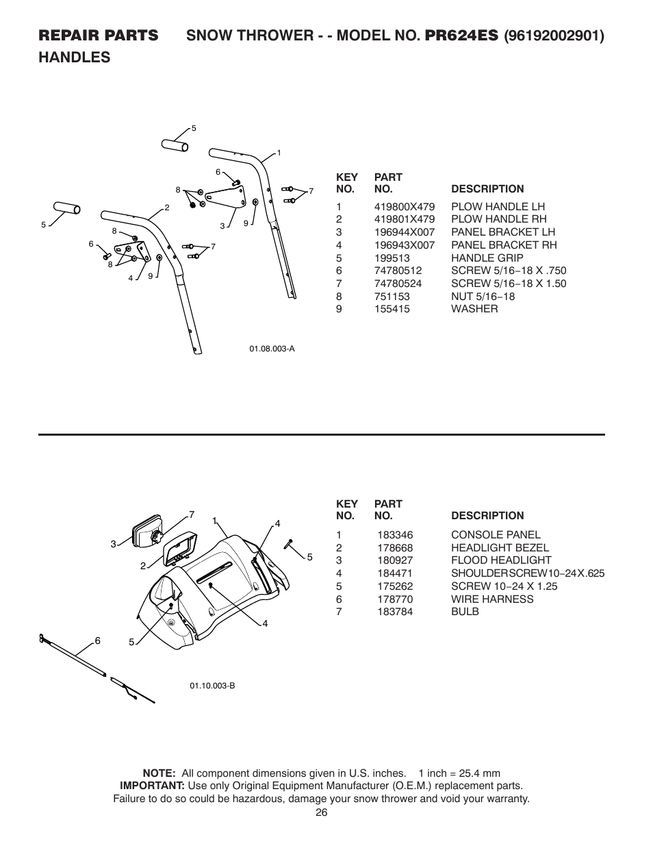 Poulan Pro PR624ES SNOW THROWER User Manual | Page 26 / 40