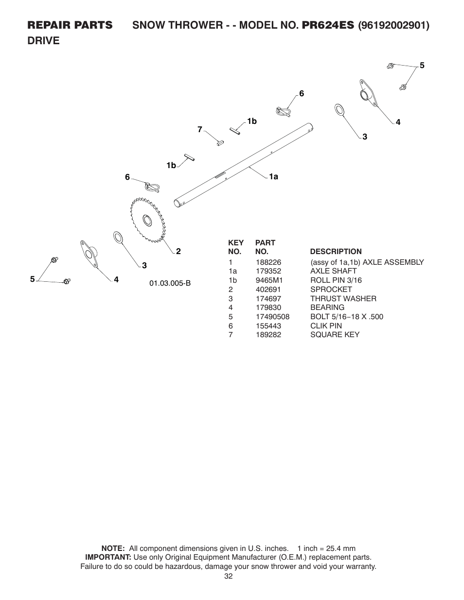 Poulan Pro PR624ES SNOW THROWER User Manual | Page 32 / 40