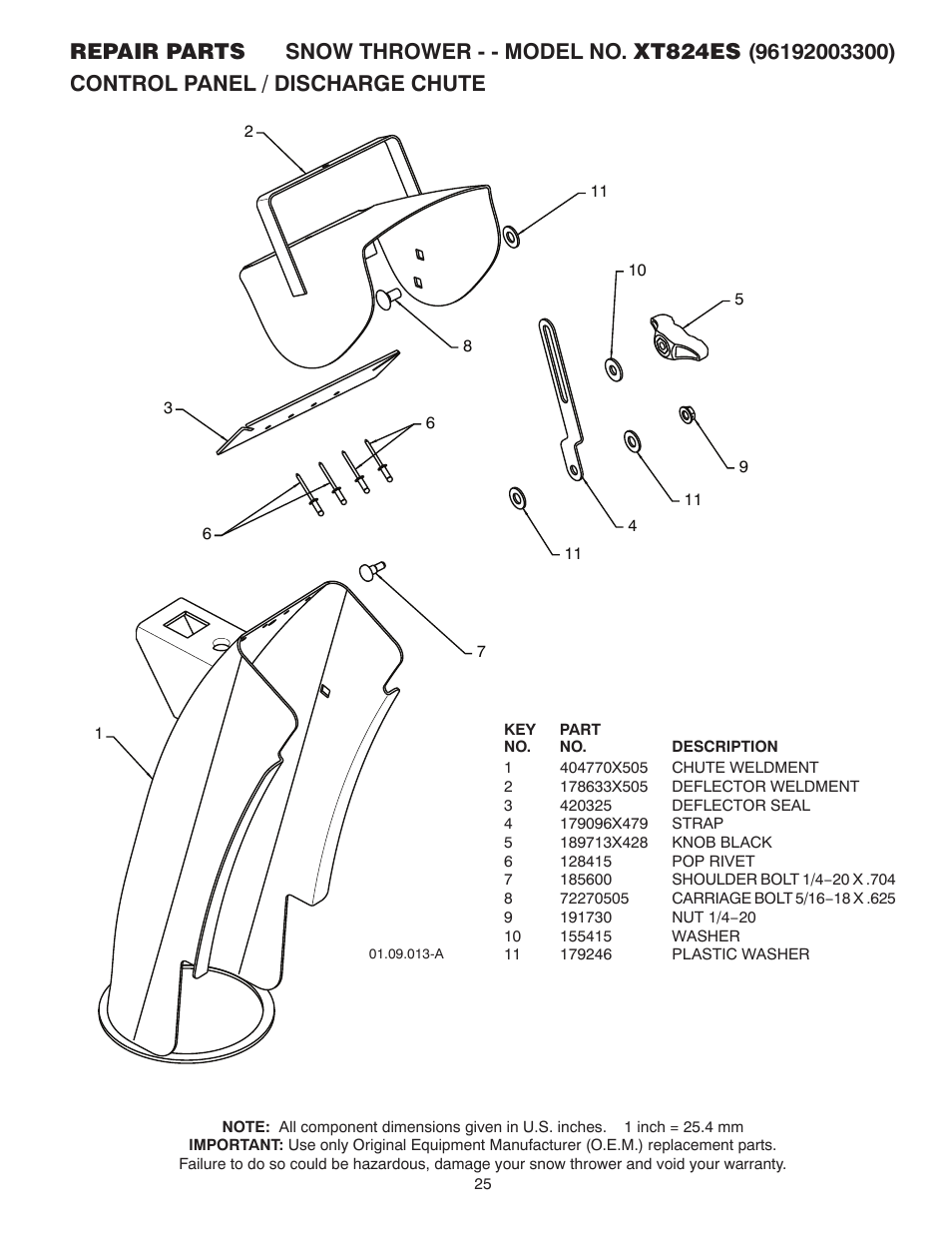 Poulan Pro XT824ES SNOW THROWER User Manual | Page 25 / 40