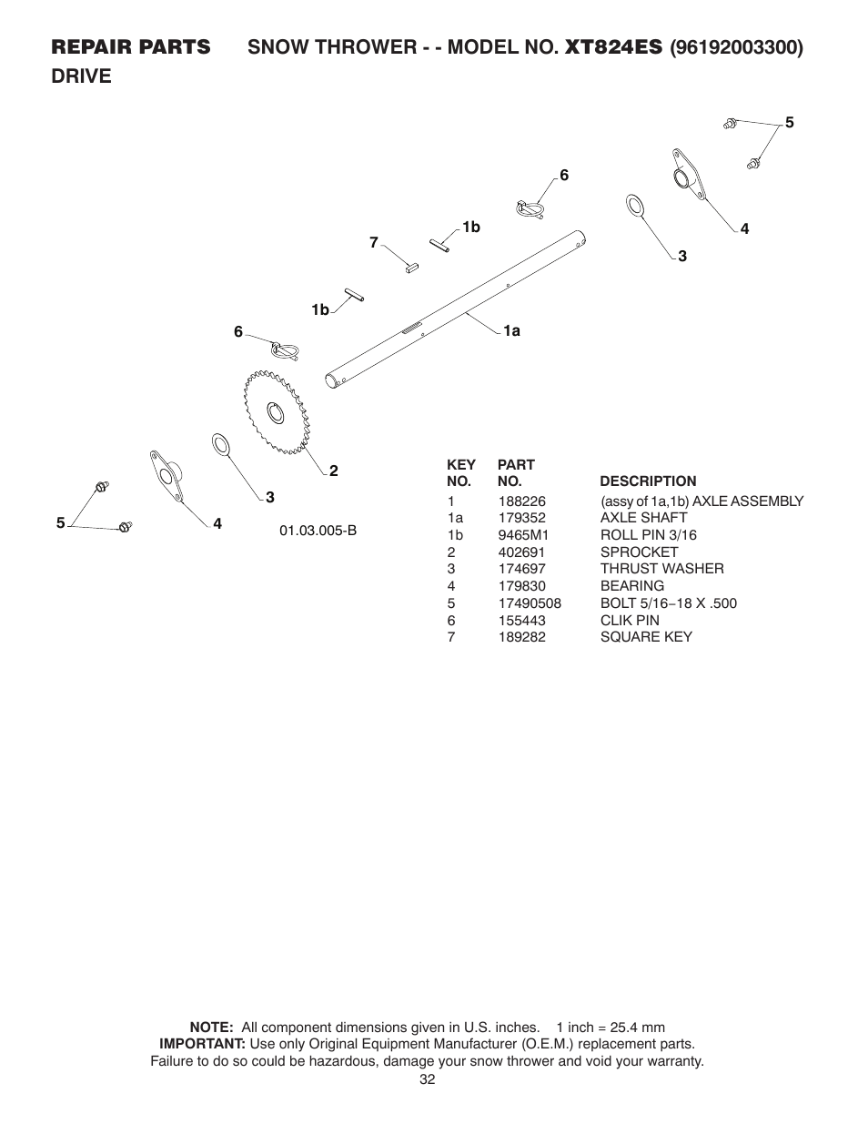 Poulan Pro XT824ES SNOW THROWER User Manual | Page 32 / 40