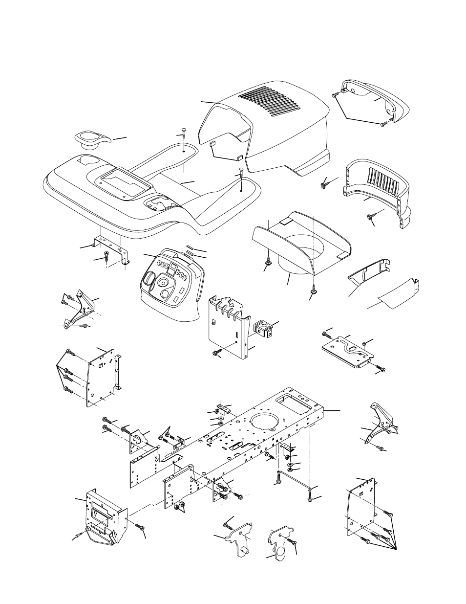 Repair parts, Tractor - model number dpr22h46sta, Chassis and enclosures | Poulan 176975 User Manual | Page 34 / 48