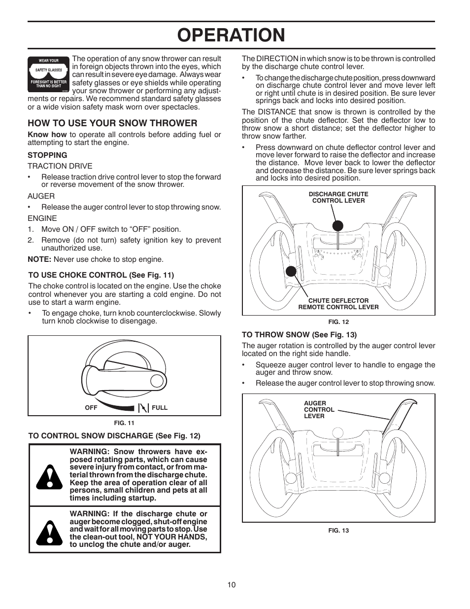 Operation | Poulan XT 96192003503 User Manual | Page 10 / 44