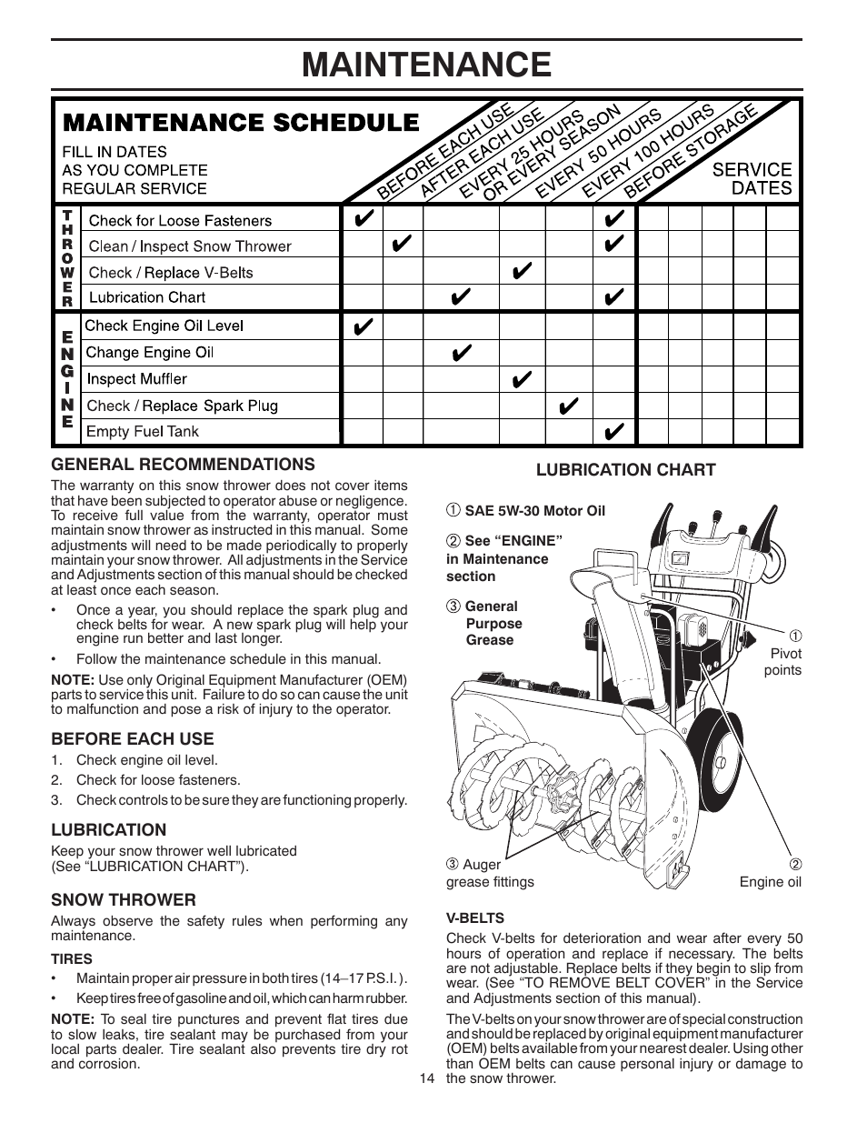 Maintenance | Poulan XT 96192003503 User Manual | Page 14 / 44