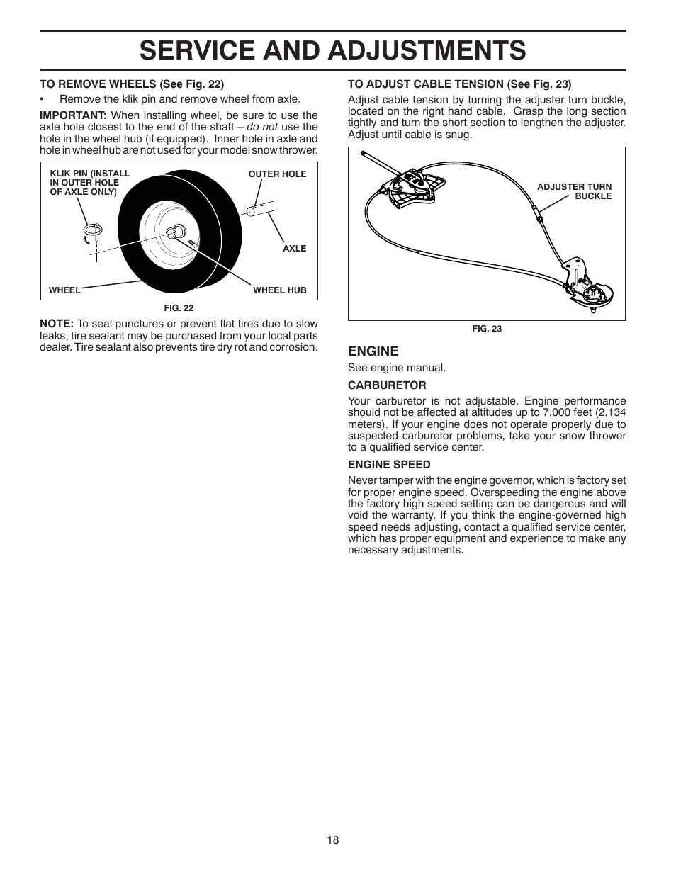 Service and adjustments | Poulan XT 96192003503 User Manual | Page 18 / 44