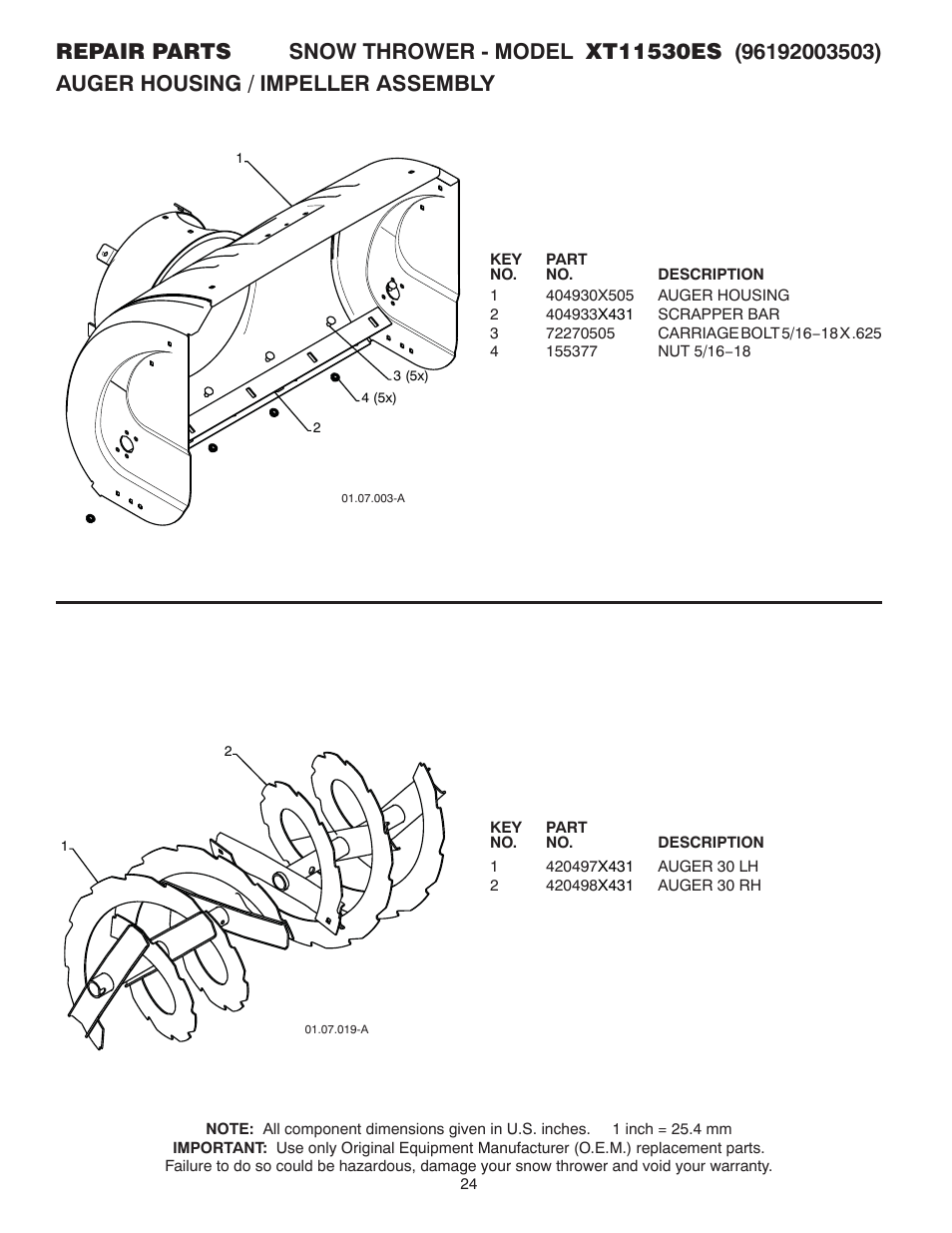 Poulan XT 96192003503 User Manual | Page 24 / 44