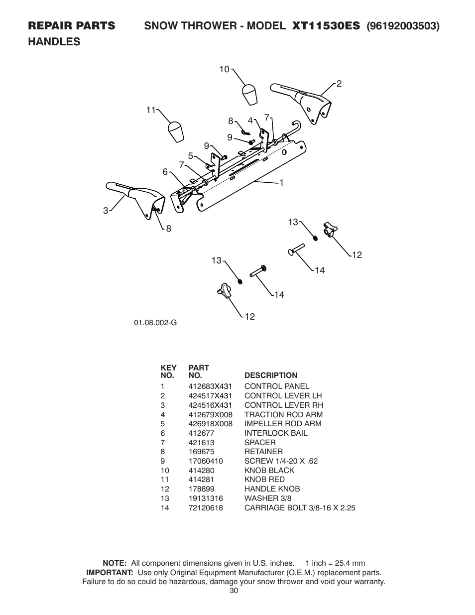 Poulan XT 96192003503 User Manual | Page 30 / 44