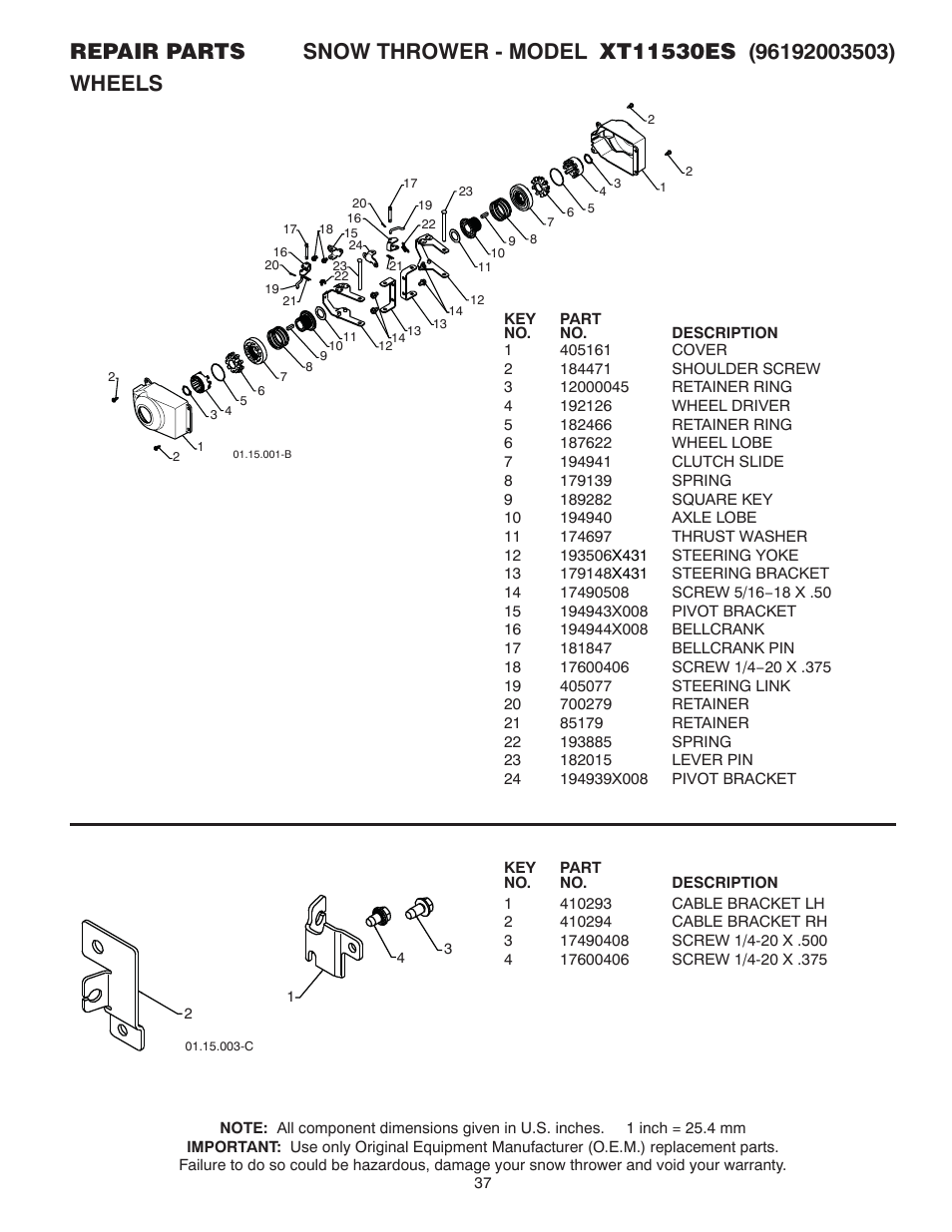 Wheels | Poulan XT 96192003503 User Manual | Page 37 / 44