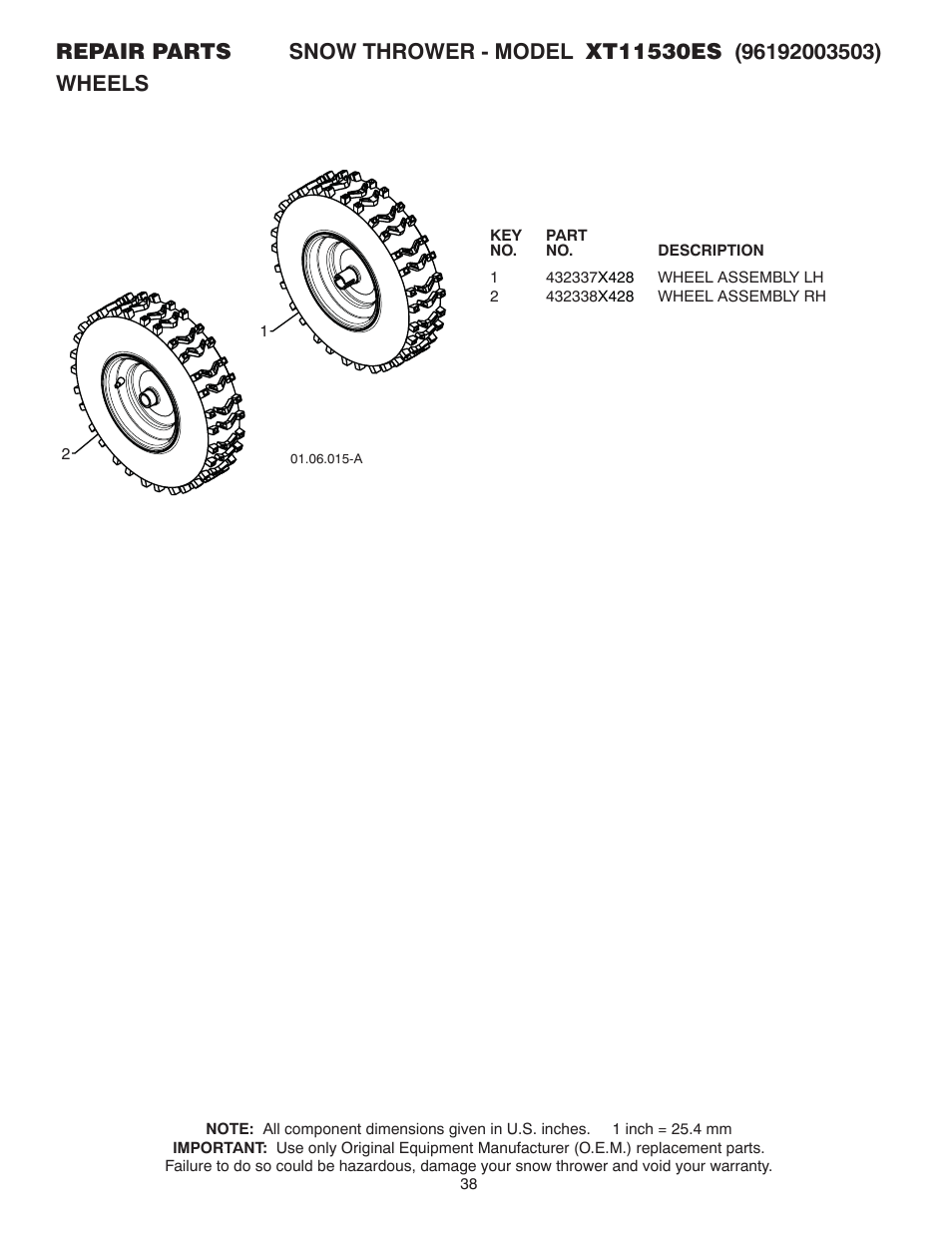 Poulan XT 96192003503 User Manual | Page 38 / 44