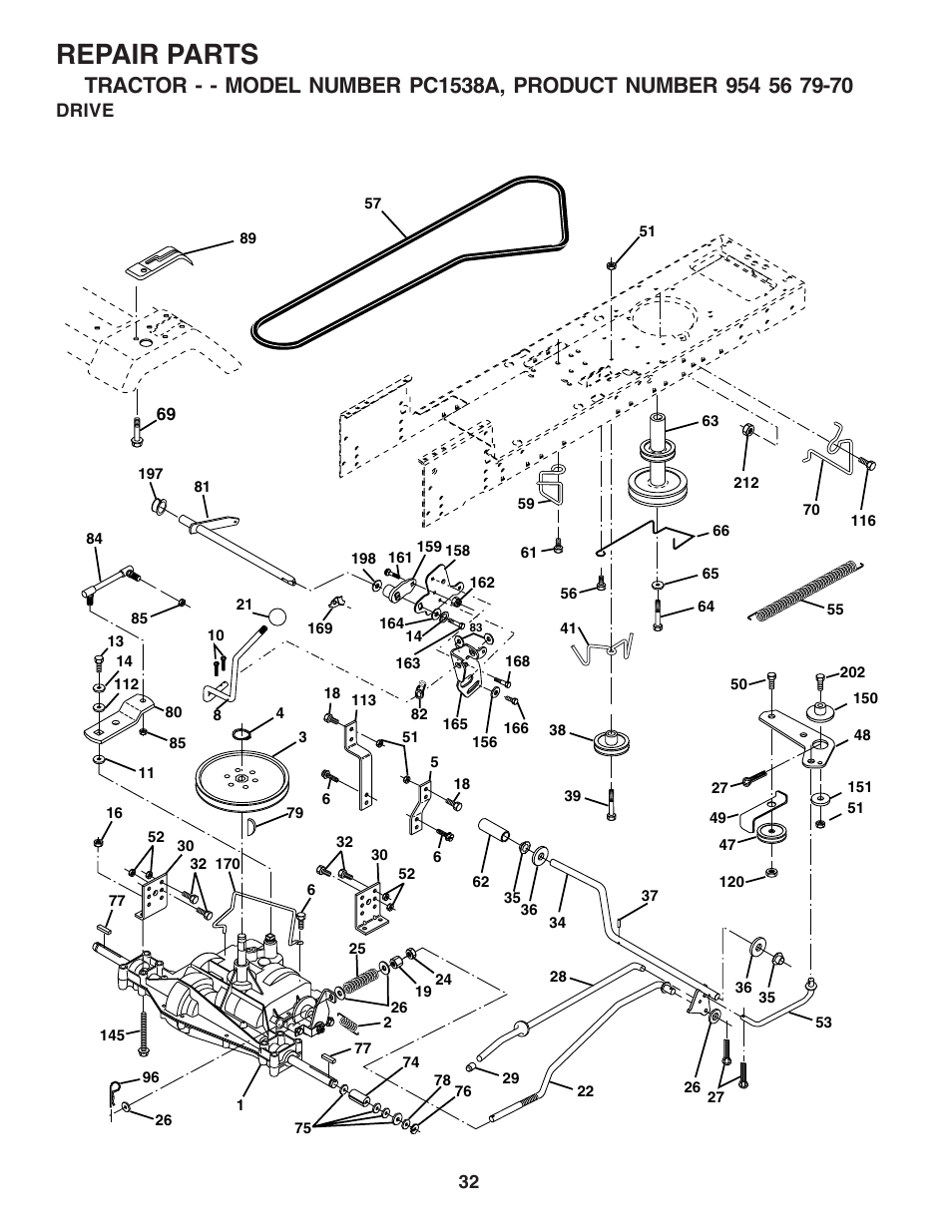 Repair parts | Poulan 181223 User Manual | Page 32 / 48