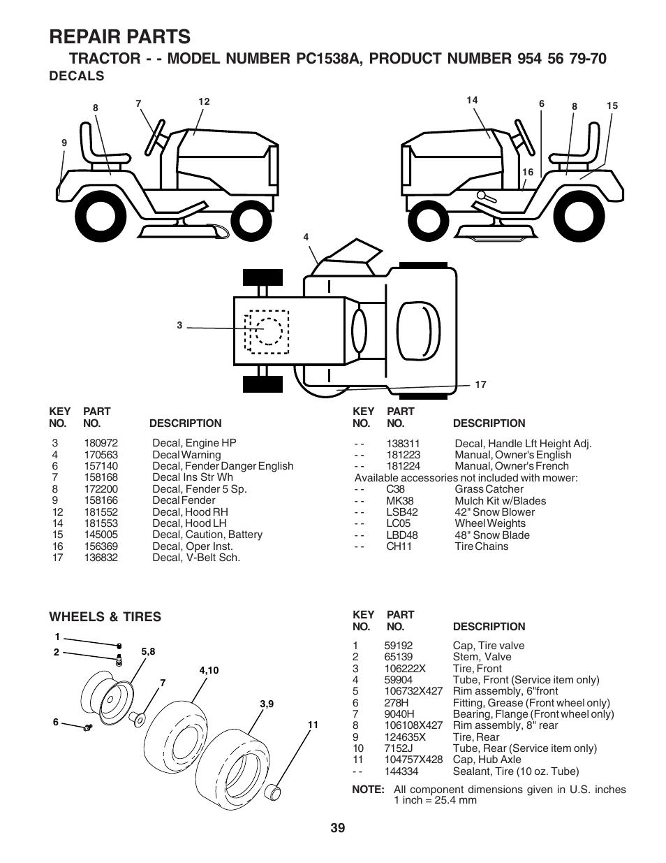 Repair parts | Poulan 181223 User Manual | Page 39 / 48