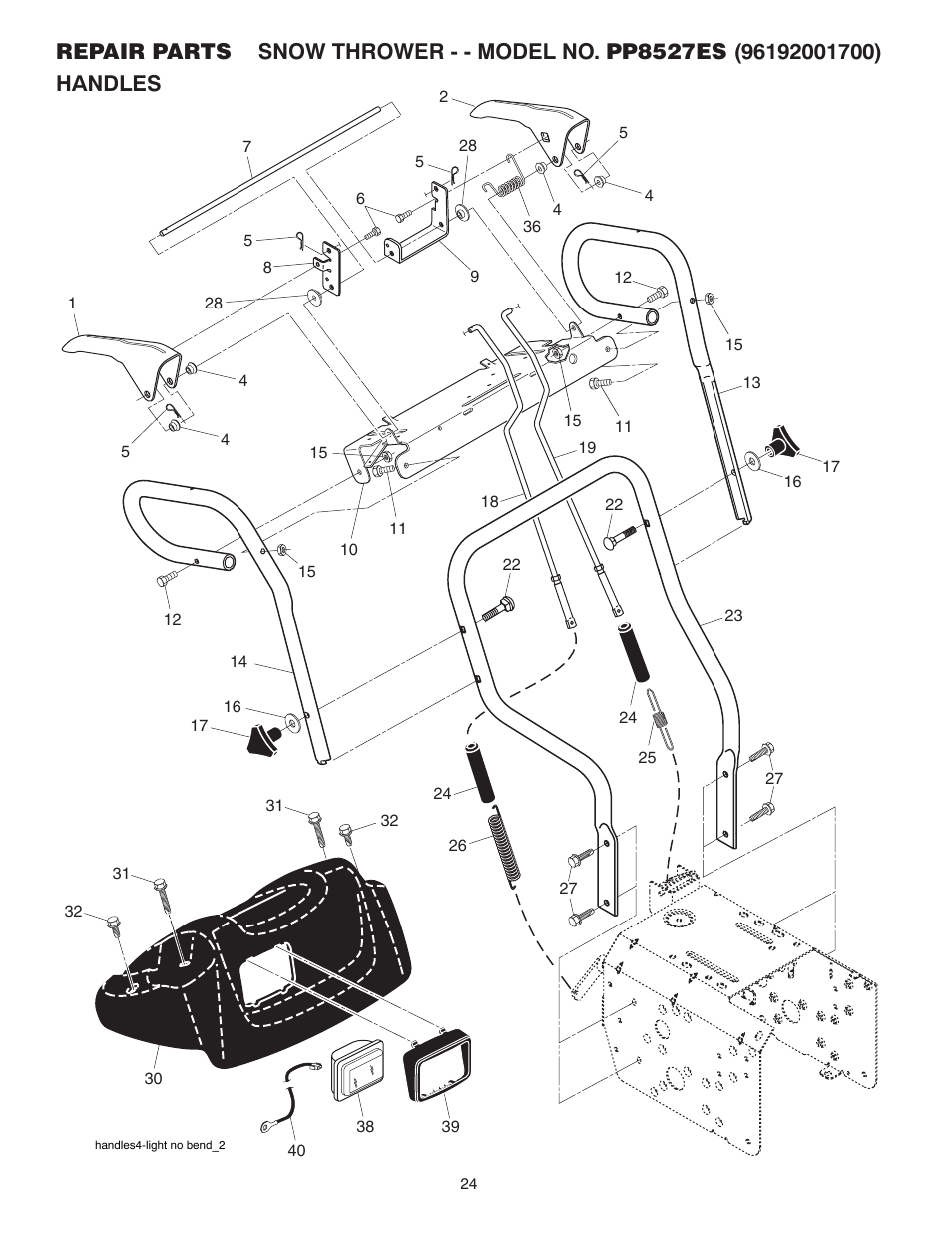 Poulan Pro PP8527ES SNOW THROWER User Manual | Page 24 / 32