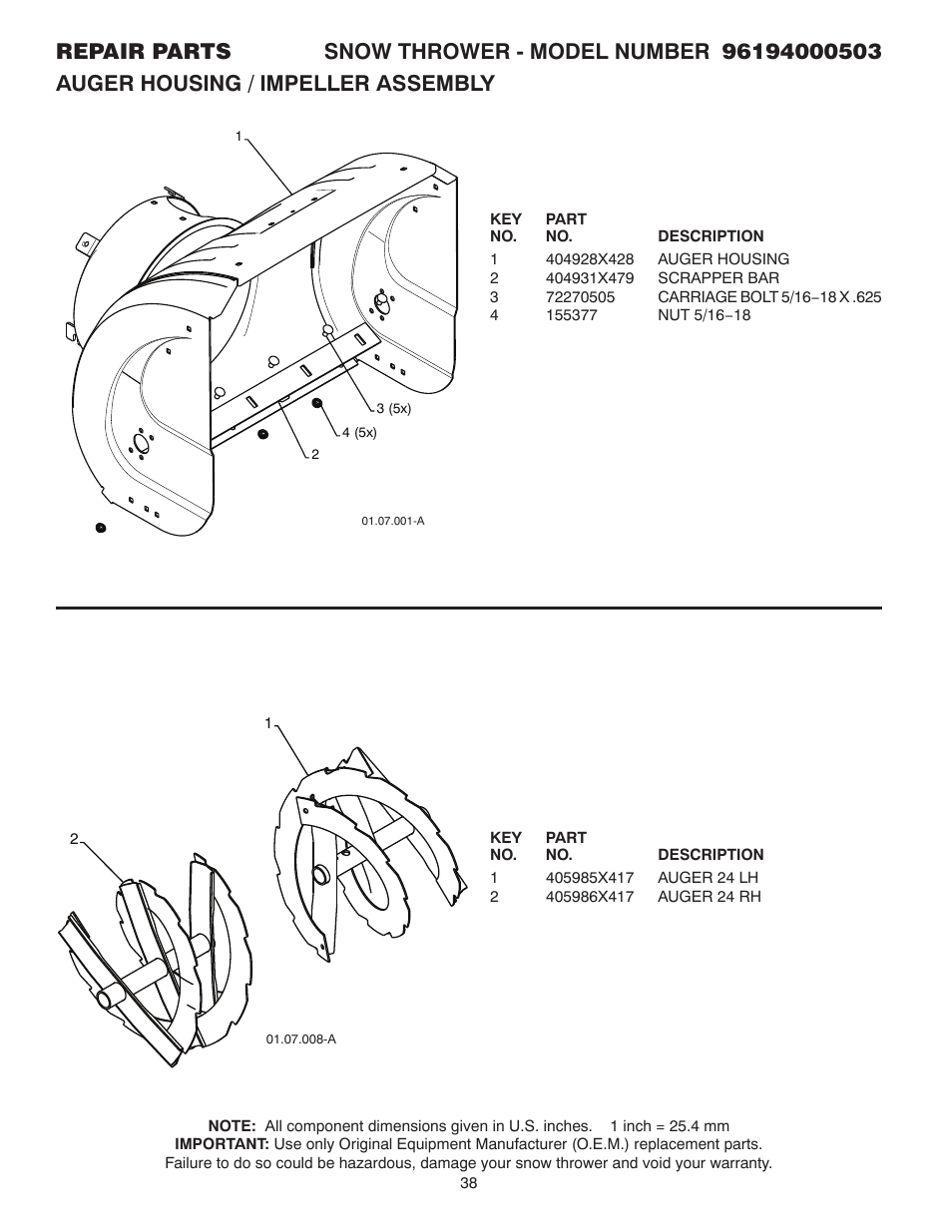 Poulan 96194000503 User Manual | Page 38 / 56