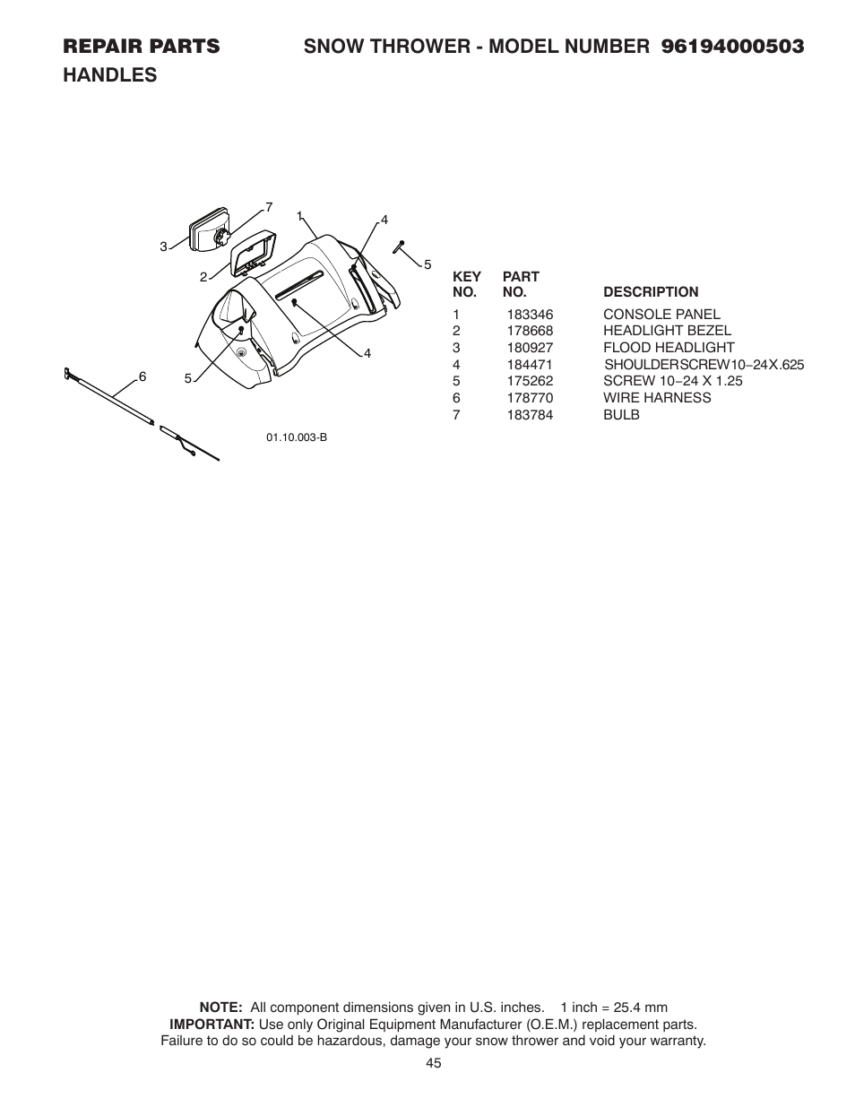 Poulan 96194000503 User Manual | Page 45 / 56