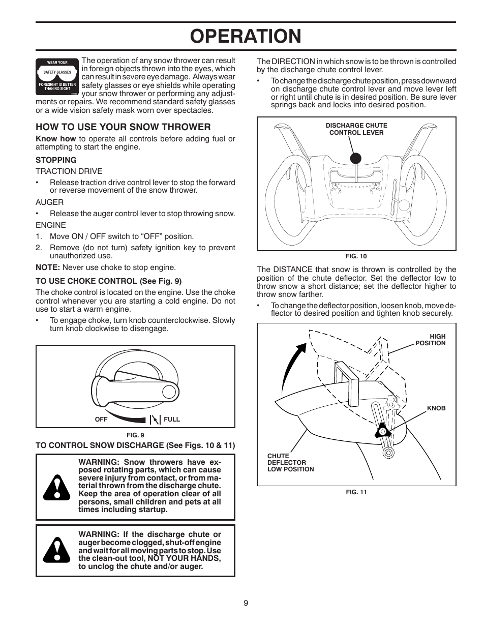 Operation | Poulan 96194000503 User Manual | Page 9 / 56