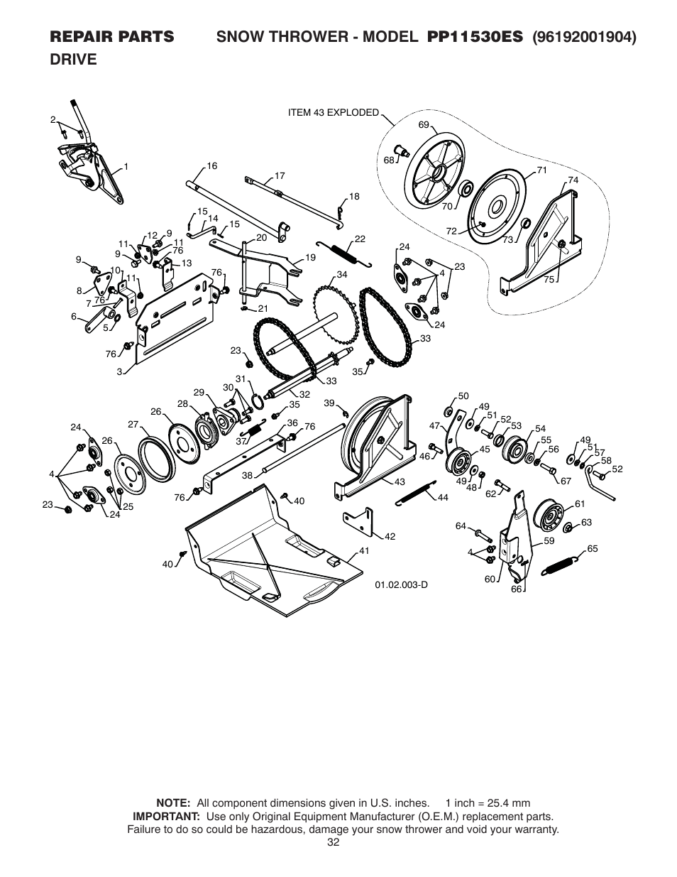 Poulan 421895 User Manual | Page 32 / 40